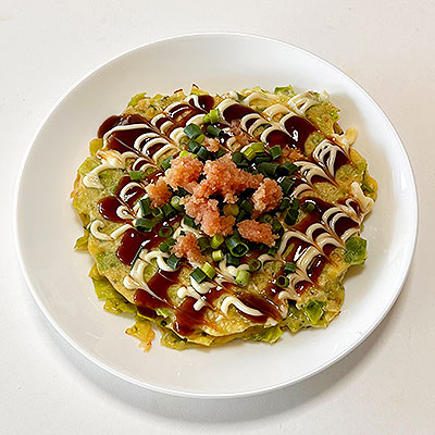 明太子のお好み焼き