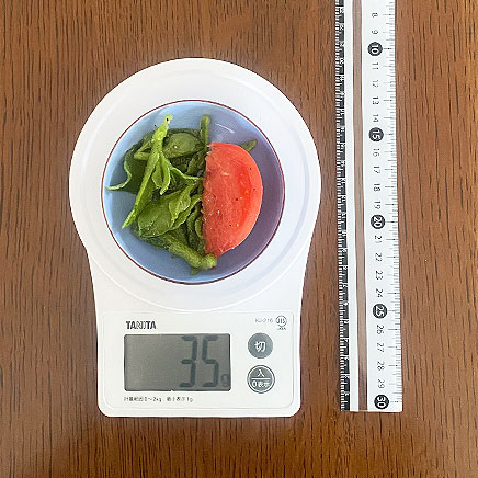 小皿1皿分のアイスプラントサラダ