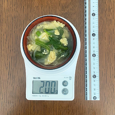 中椀1杯分のアイスプラントのスープ