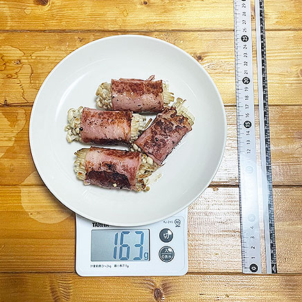 中皿(大)1皿分のえのきのベーコン巻き