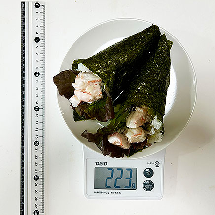 2本分のエビマヨの手巻き寿司