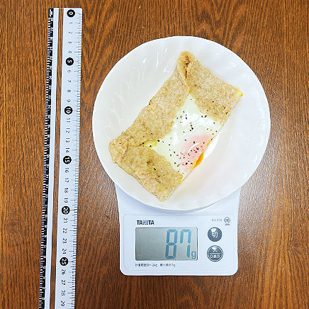 1/2枚分のオートミールガレット