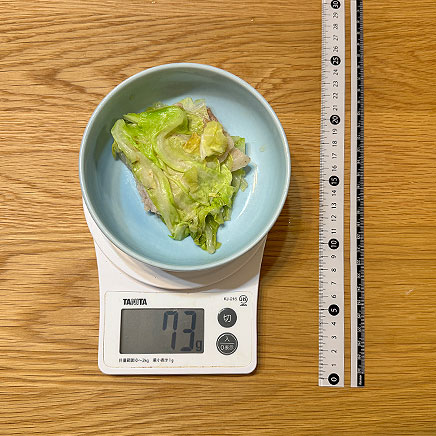 小皿1皿分のキャベツと豚肉のミルフィーユ