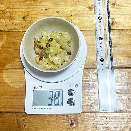 小鉢1小鉢分のキャベツのオリーブオイル炒め