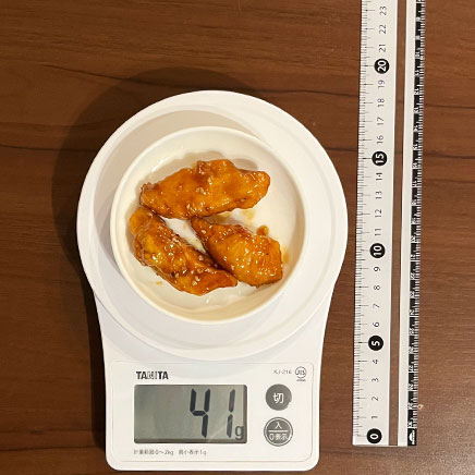 深豆皿1皿分のささみの焼肉のたれ炒め