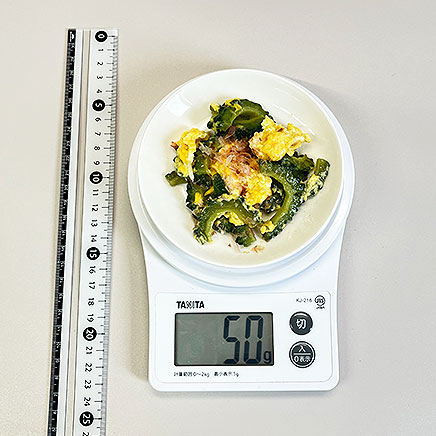 小皿1皿分のゴーヤの卵とじ