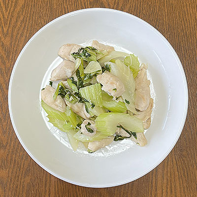 ささみとセロリの炒め物