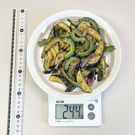 大皿1皿分なすとゴーヤの味噌炒め