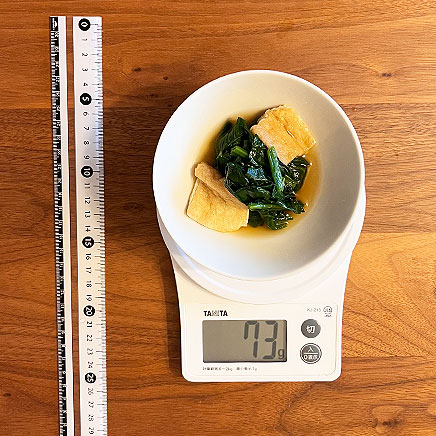 小皿1皿分のほうれん草と油揚げのおひたし