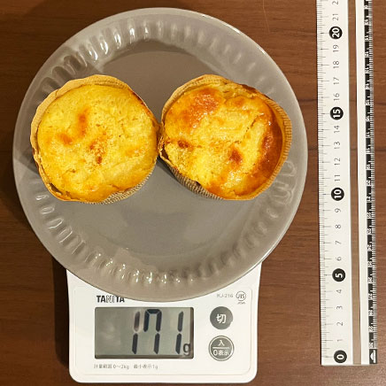 2個分のりんごマフィン