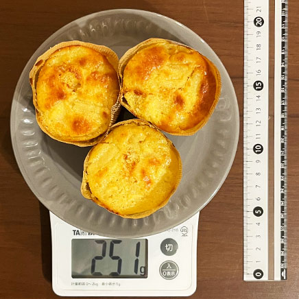 3個分のりんごマフィン