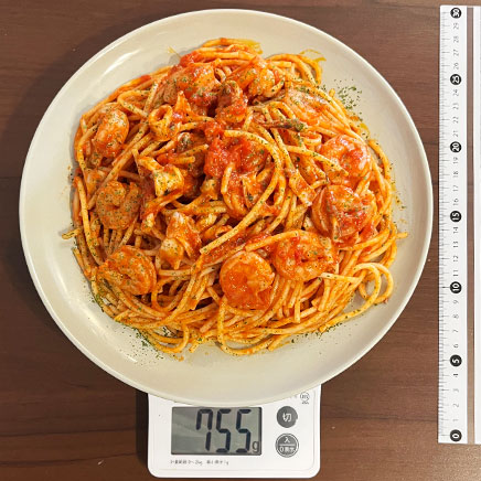 深皿（大）1皿分の魚介のマリナーラパスタ