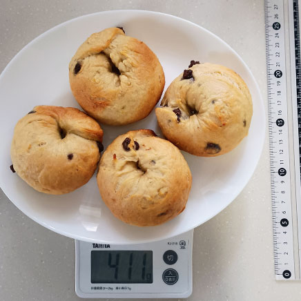 4個分のチョコバナナベーグル