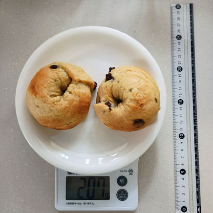 2個分のチョコバナナベーグル