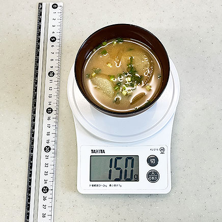 汁椀(中)1杯分の長芋の味噌汁