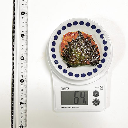 直径役8cm1個分の豆腐つくねの大葉巻き