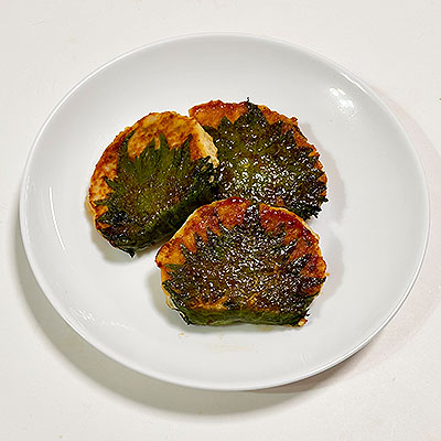 豆腐つくねの大葉巻き