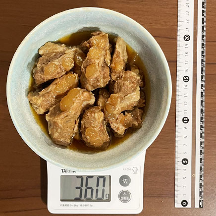 中鉢1杯分の豚軟骨の角煮