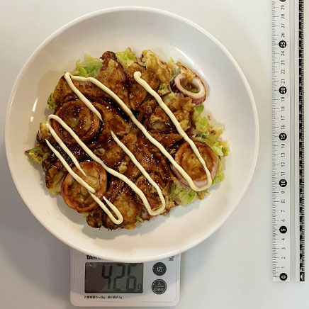 1枚分のイカのお好み焼き