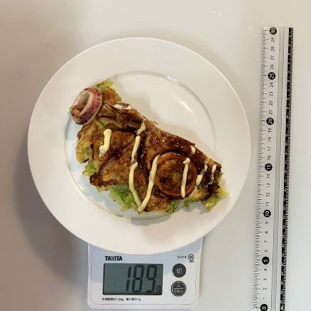 1/2枚分のイカのお好み焼き