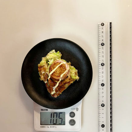 1/4枚分のイカのお好み焼き
