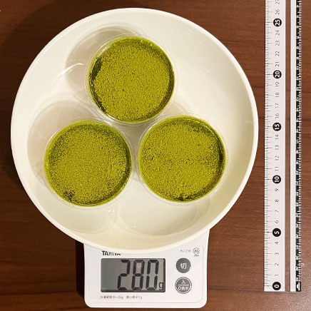 3個分の抹茶ムース