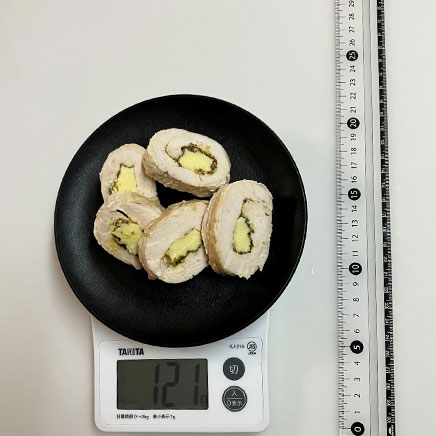 5切れ分のチーズチキンロール