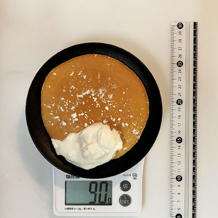 1枚分のホイップクリームパンケーキ