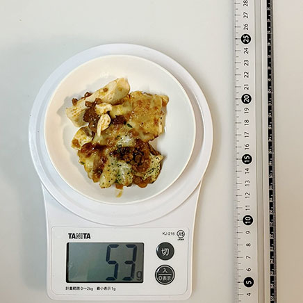 深豆皿1皿分のミートソースの豆腐グラタン