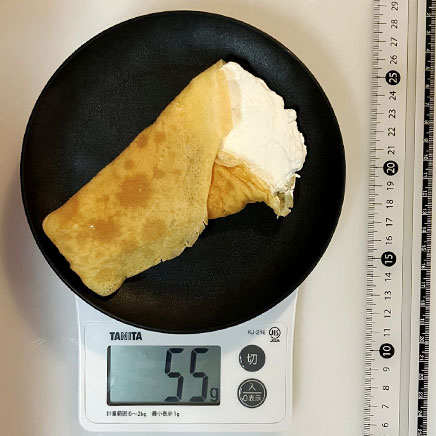 1個分の生クリームクレープ