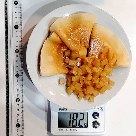 3枚分のアップルシナモンクレープ