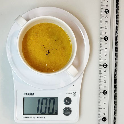 100gの豆乳かぼちゃスープ