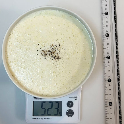 汁椀(中)1杯分の豆乳コーンスープ