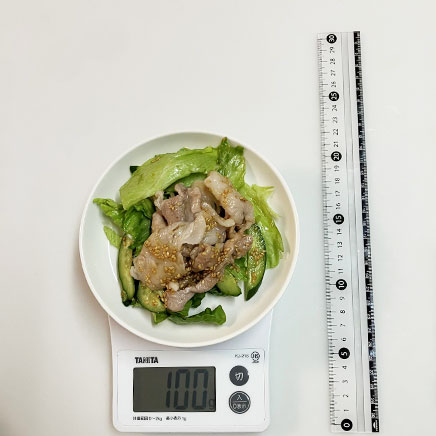 100g分の豚こまの冷しゃぶ