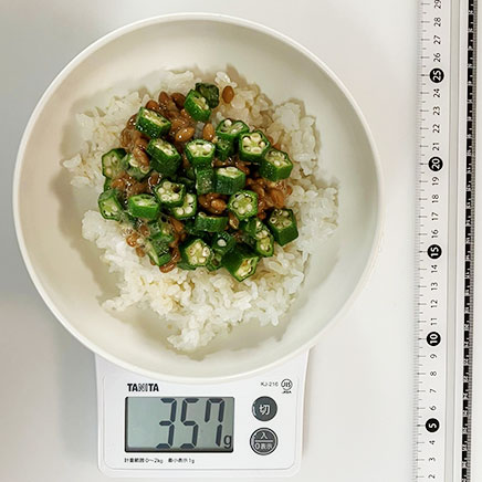 深皿(中)1皿分の納豆オクラ丼