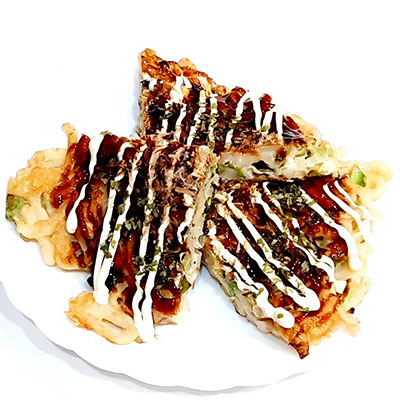 うどん入りお好み焼き