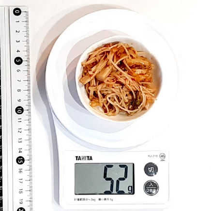 深豆皿1皿分のえのきのキムチ和え