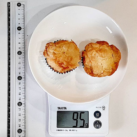 2個分のクランブルマフィン