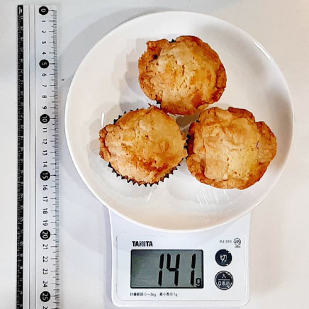 3個分のクランブルマフィン