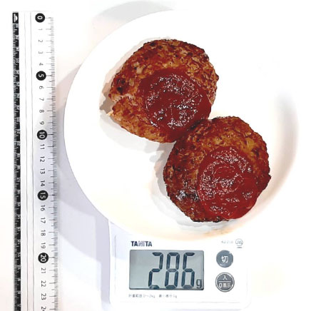 2個分のケチャップハンバーグ