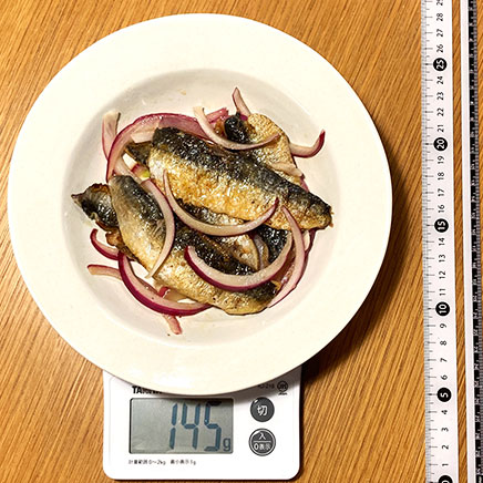 中皿1皿分のいわしのマリネ