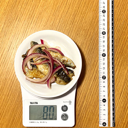 中鉢1杯分のいわしのマリネ