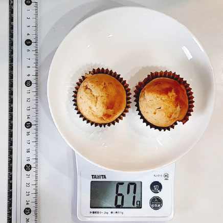 2個分のチーズケーキマフィン