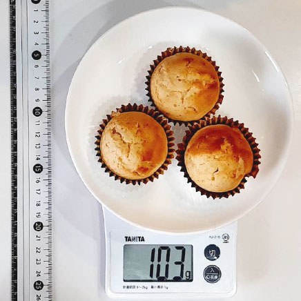 3個分のチーズケーキマフィン