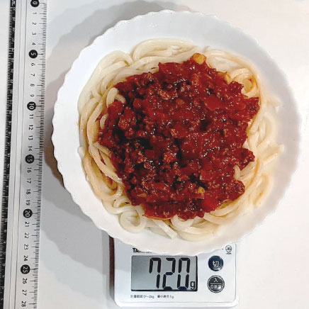 深皿(大)1皿分のミートソースうどん