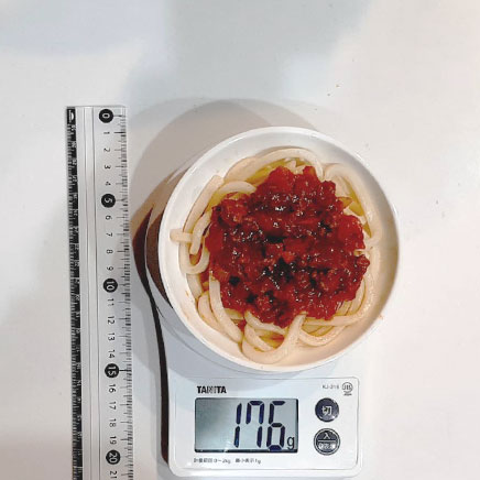 深皿(小)1皿分のミートソースうどん