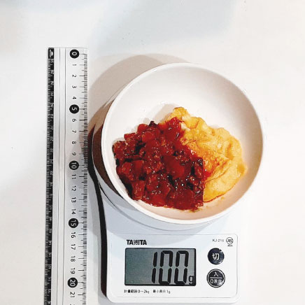 卵1個分のミートソースオムレツ