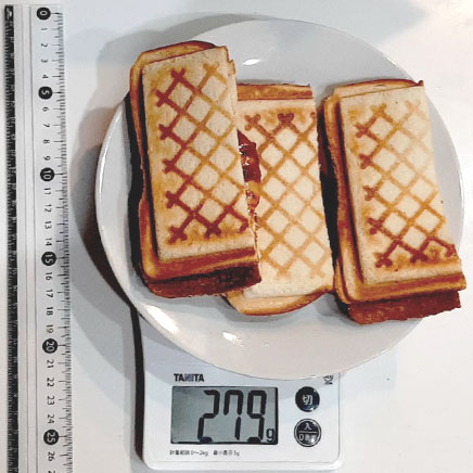 食パン3枚分のミートソースのホットサンド