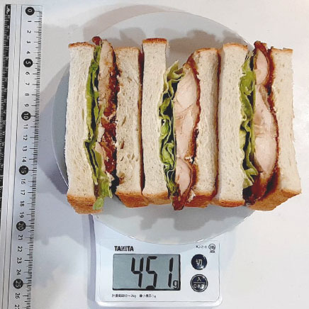 食パン3枚分の照り焼きチキンサンド