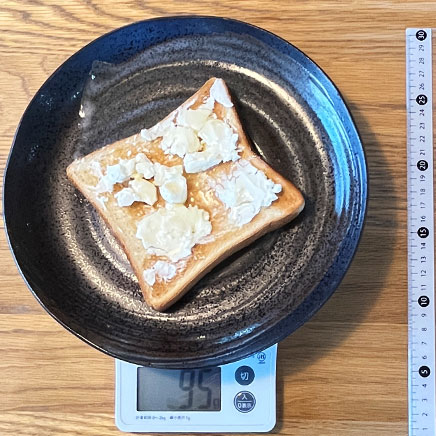 1枚分のクリームチーズのハニートースト